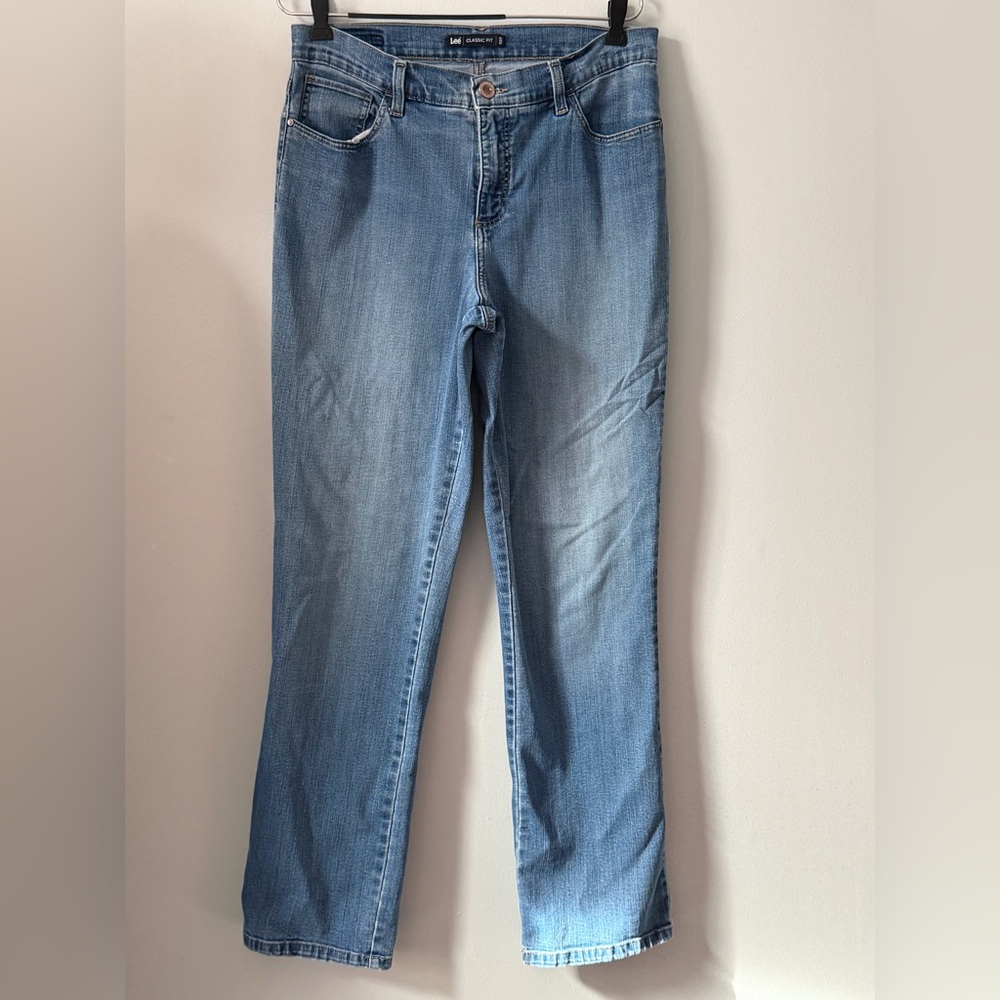 Lee Women's Straight Leg Jeans in Light Blue Denim